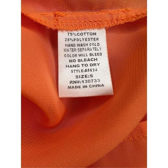 Umgee Women’s Small Crochet Bell Sleeve Shift Dress Orange - Picture 7 of 7